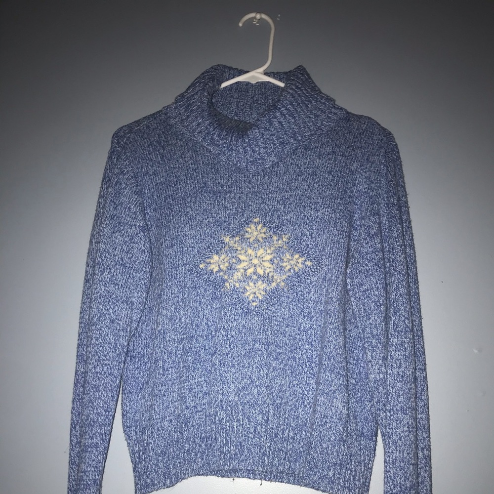 Liz Claiborne Snowflake Turtleneck Sweater Size L